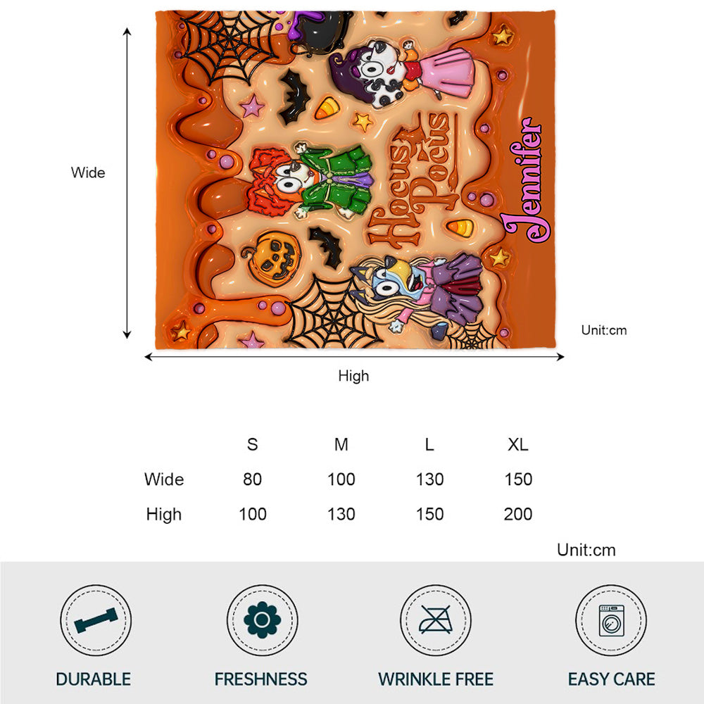 Personalized Hocus Pocus Halloween Blanket Gift for Kids