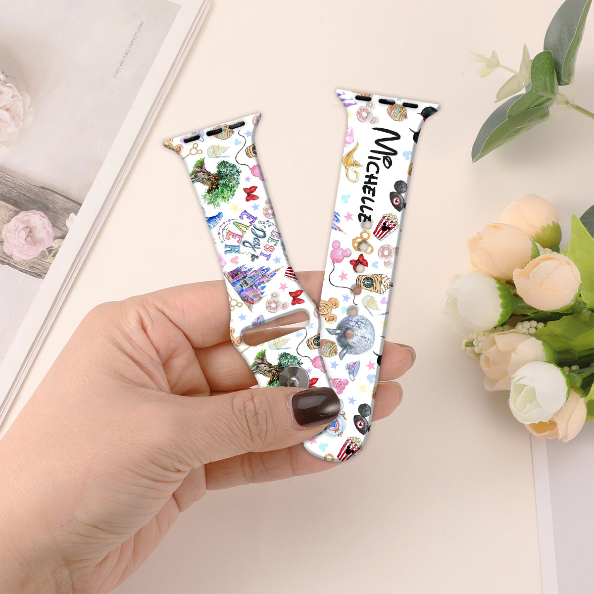 Personalized Mouse Ears Apple Watch Band Custom Name Gift
