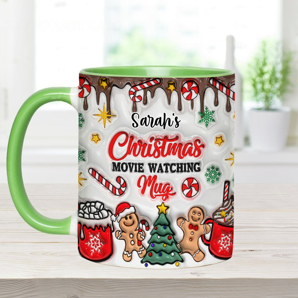 Personalized Christmas Movie Watching Mug Custom Name Gift