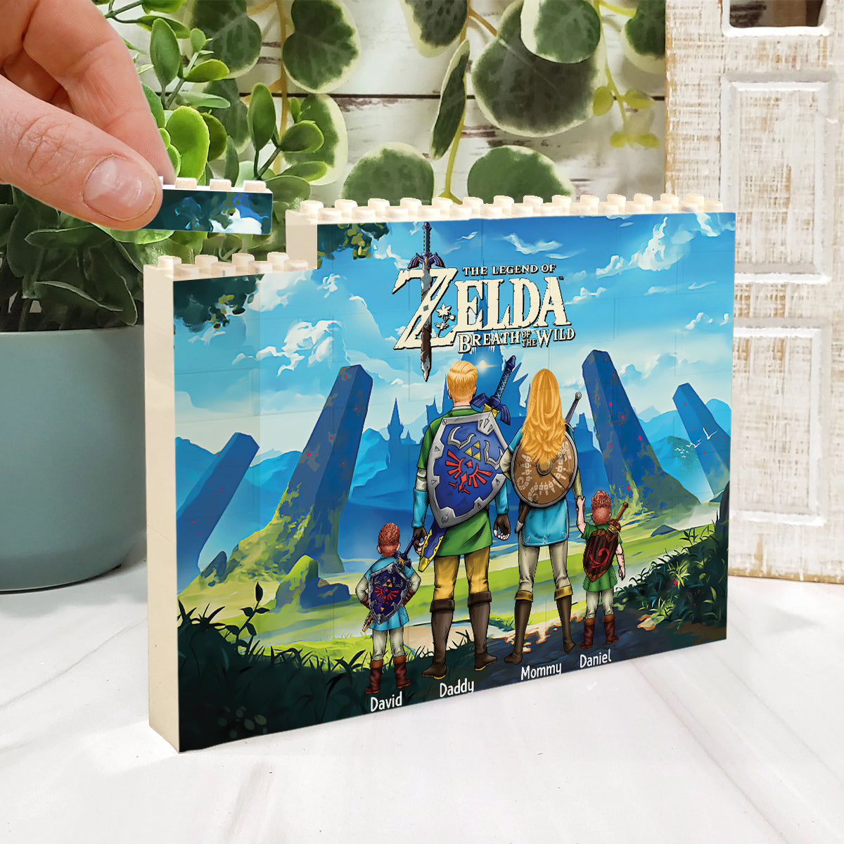Personalized Hero's Legend Building Brick Block Gift for Dad