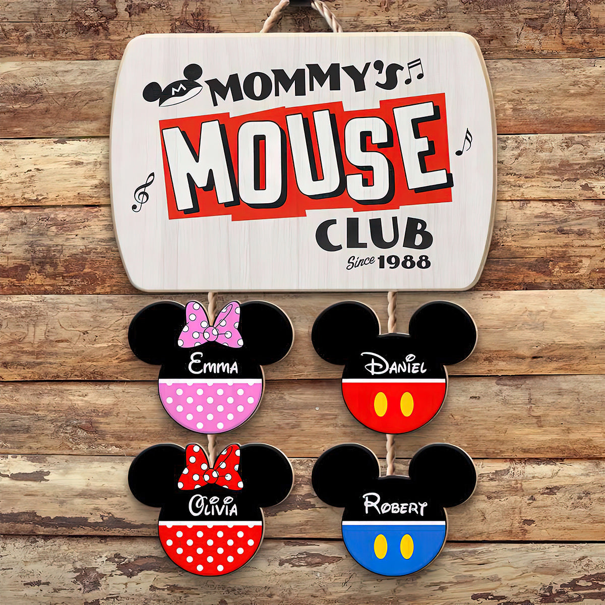 Personalized Mickey Mouse Pallet Wood Sign Custom Family Gift