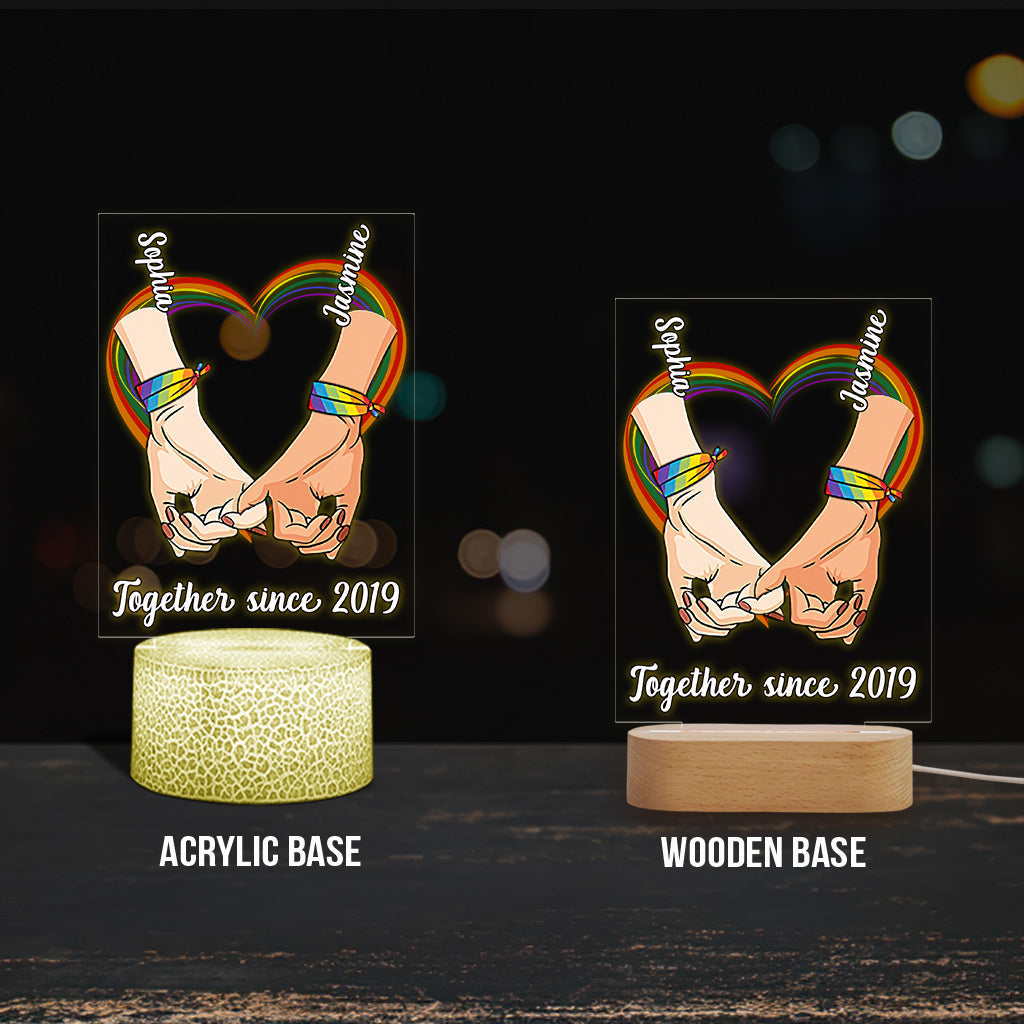 Personalized LGBT Support Shaped Plaque Light Base Gift