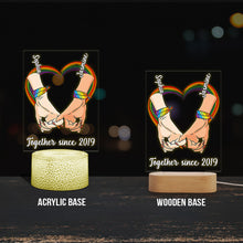 Load image into Gallery viewer, Personalized LGBT Support Shaped Plaque Light Base Gift
