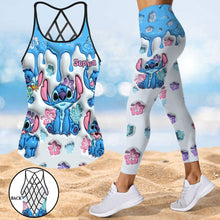 Load image into Gallery viewer, Personalized Ohana Cross Tank Top &amp; Leggings Set for Mom

