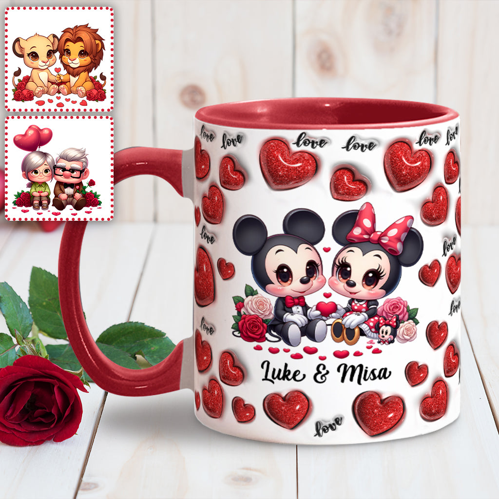 Personalized Couple Heart Mug with Custom Names for Anniversary Gift