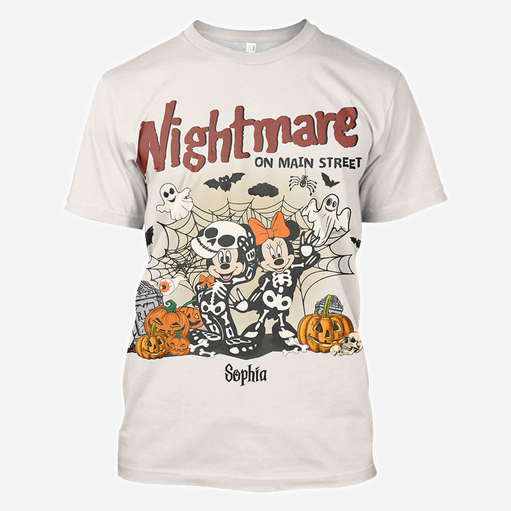 Personalized Nightmare On Main Street Mouse All Over Shirt for Halloween Gift