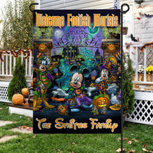 Load image into Gallery viewer, Personalized Halloween Mouse House Flag with Family Name

