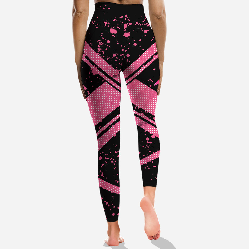 Personalized Breast Cancer Awareness Hoodie & Leggings Set with Custom Design