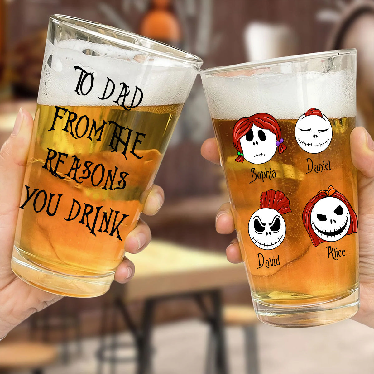 Personalized Beer Glass for Dad Custom Name Gift Idea