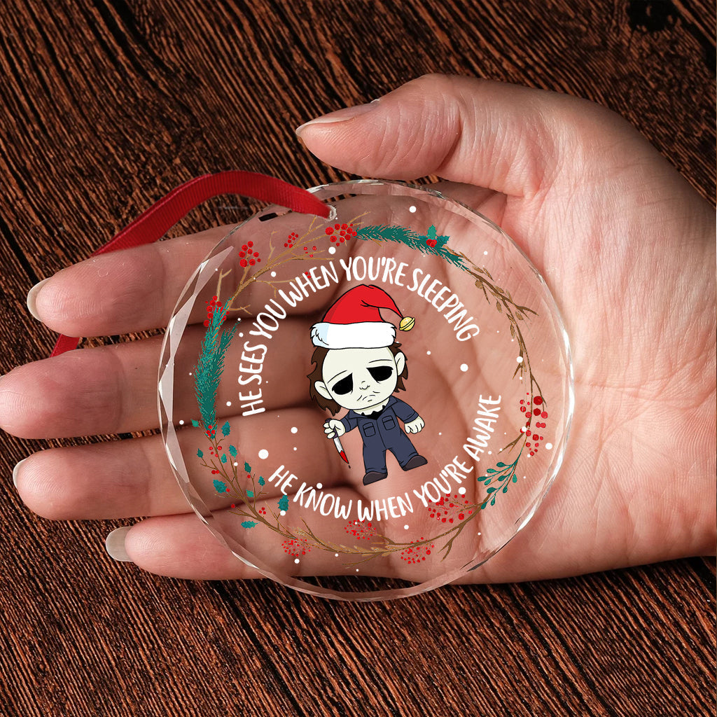 Personalized Horror Movie Characters Glass Ornament Gift for Christmas