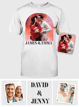 Load image into Gallery viewer, Personalized Couple T-shirt &amp; Hoodie Custom Names Gift for Valentine’s Day
