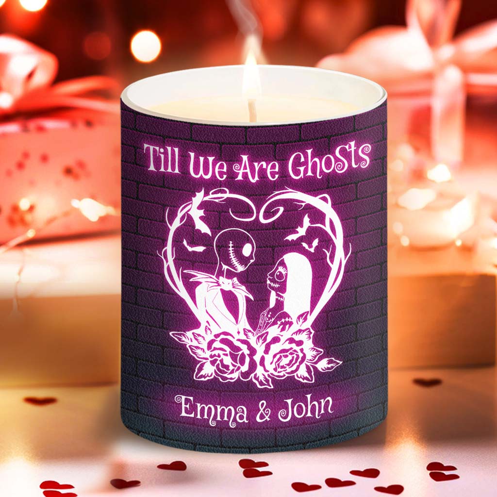 Personalized Till We Are Ghosts Candle with Wooden Lid for Couples