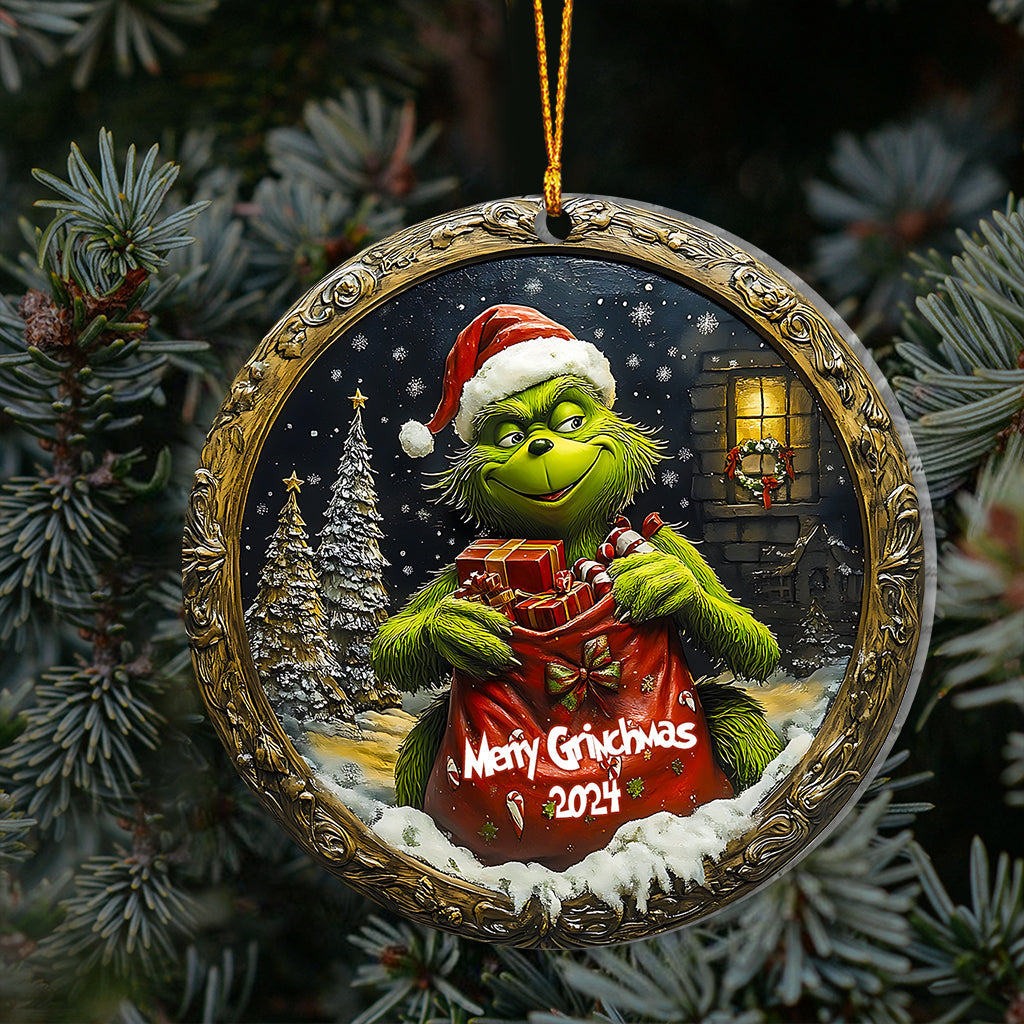 Personalized Grinch Christmas Ornament Custom Name Gift