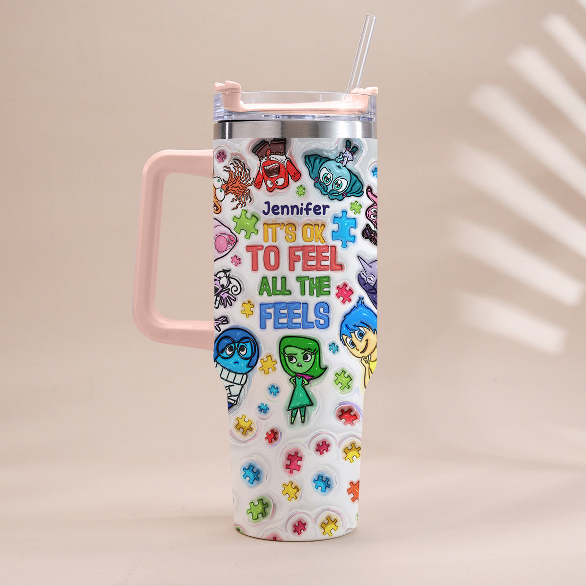 Personalized Autism Awareness Tumbler with Handle for Kids