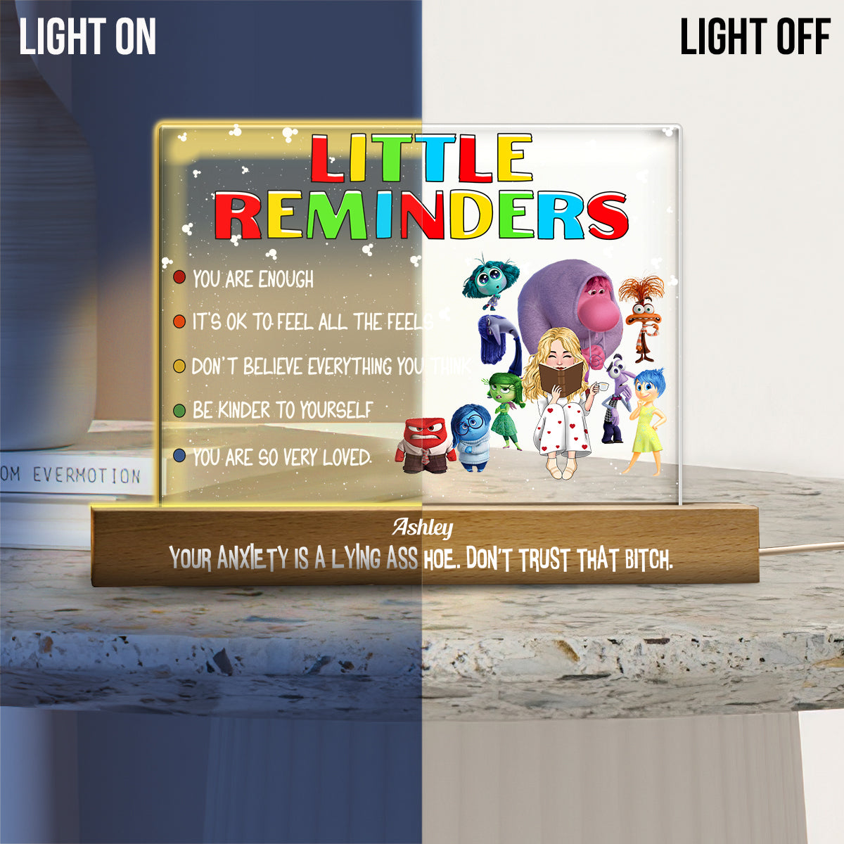 Personalized Acrylic LED Night Light Custom Message Gift