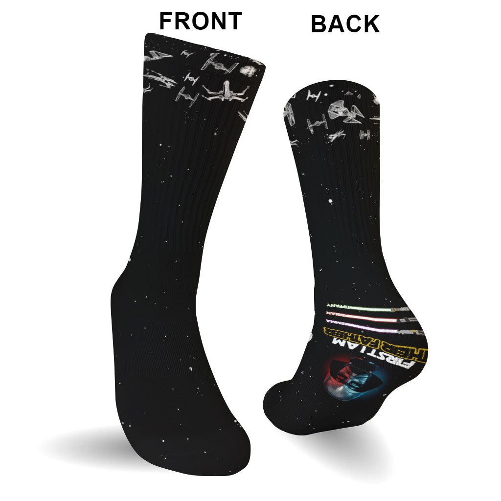 Personalized Grandfather Socks with Custom Names Star Wars Gift