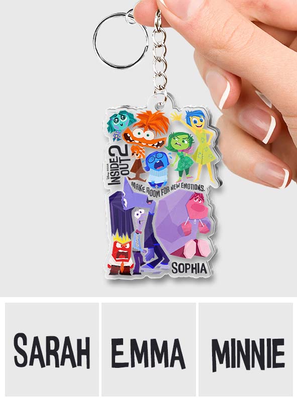 Personalized Acrylic Keychain Custom Name Inside Out Design Gift