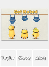 Load image into Gallery viewer, Personalized Get Naked Doormat with Custom Names | Fun Gift for Family
