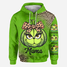 Load image into Gallery viewer, Personalized Grinchy Mama All Over Shirt Christmas Gift
