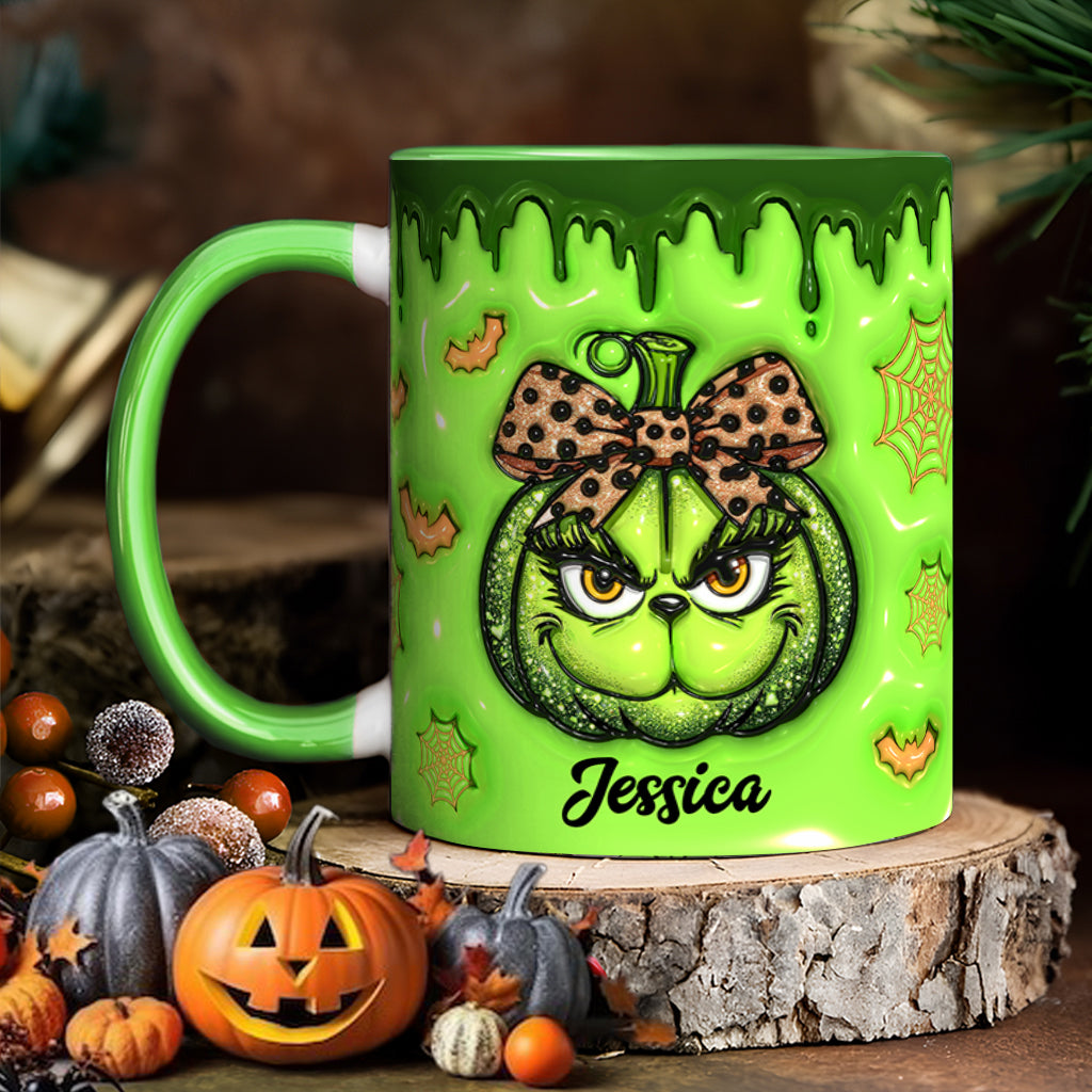 Personalized Grinch Accent Mug Custom Name Holiday Gift