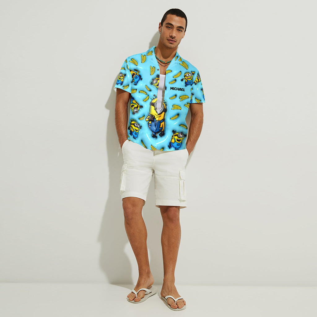 Personalized Minion Hawaiian Shirt Custom Name Gift for Him