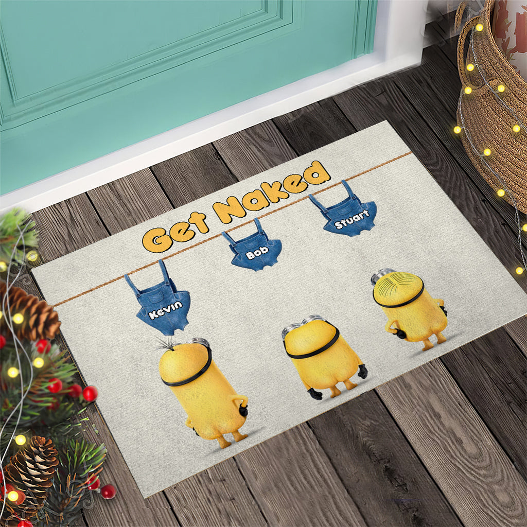 Personalized Get Naked Doormat with Custom Names | Fun Gift for Family