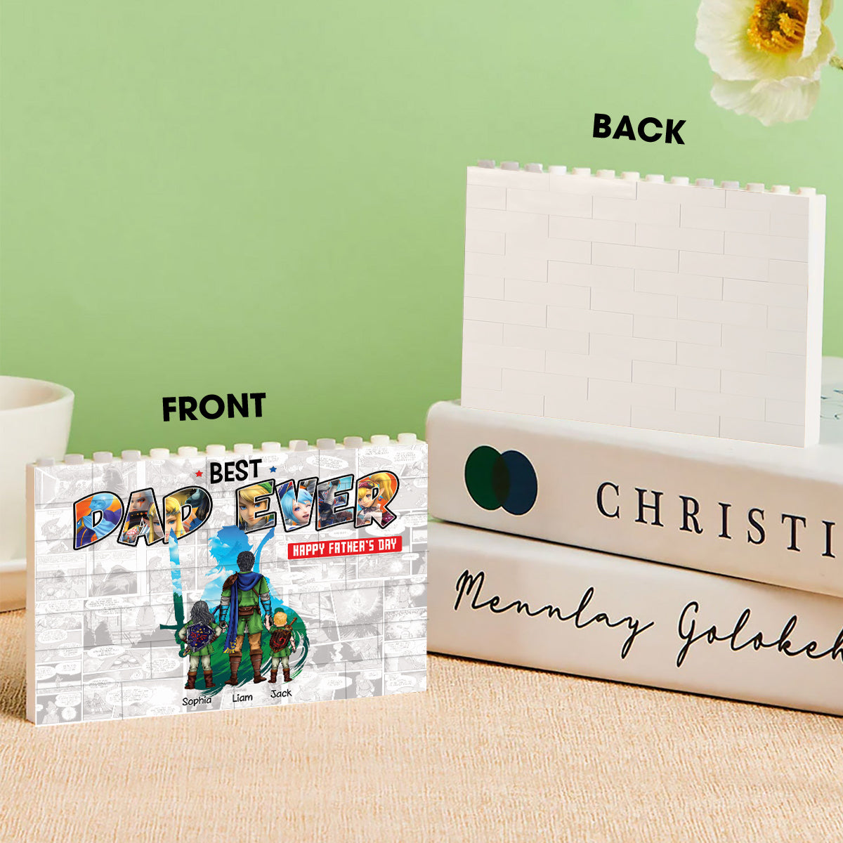 Personalized Best Dad Ever Building Brick Block Gift for Father's Day
