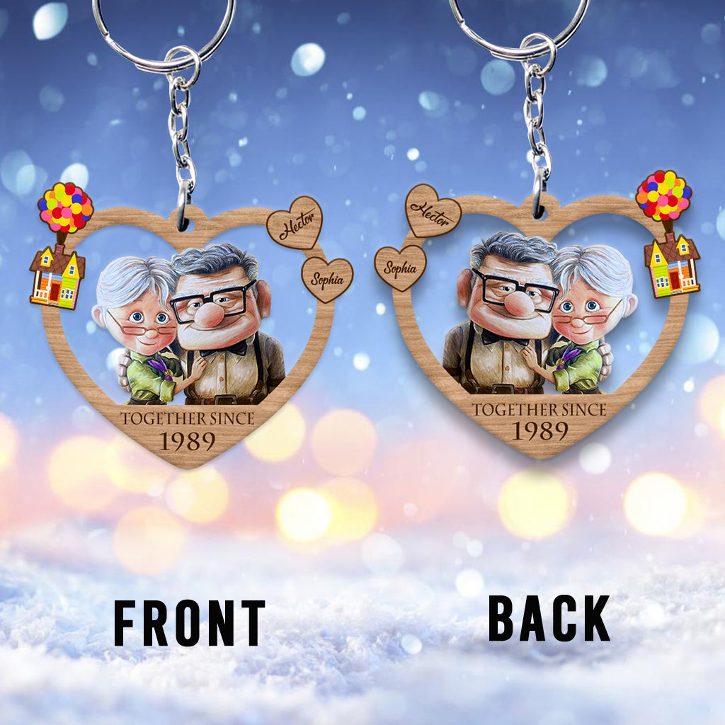 Personalized Couple Keychain Together Since Custom Name Gift
