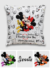Load image into Gallery viewer, Personalized Mouse Couple Throw Pillow Custom Name Gift for Couples
