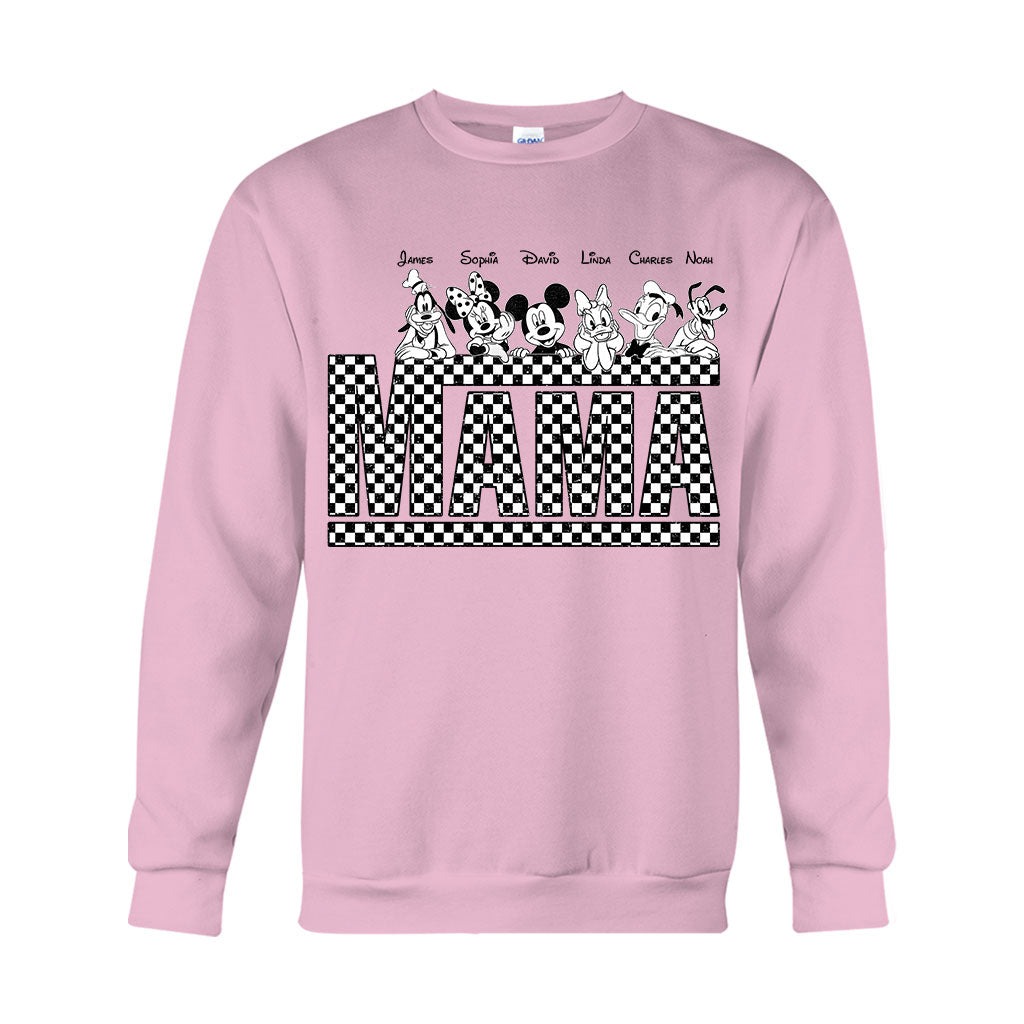 Personalized Vintage Checkered Mouse T-Shirt & Hoodie for Mom and Dad