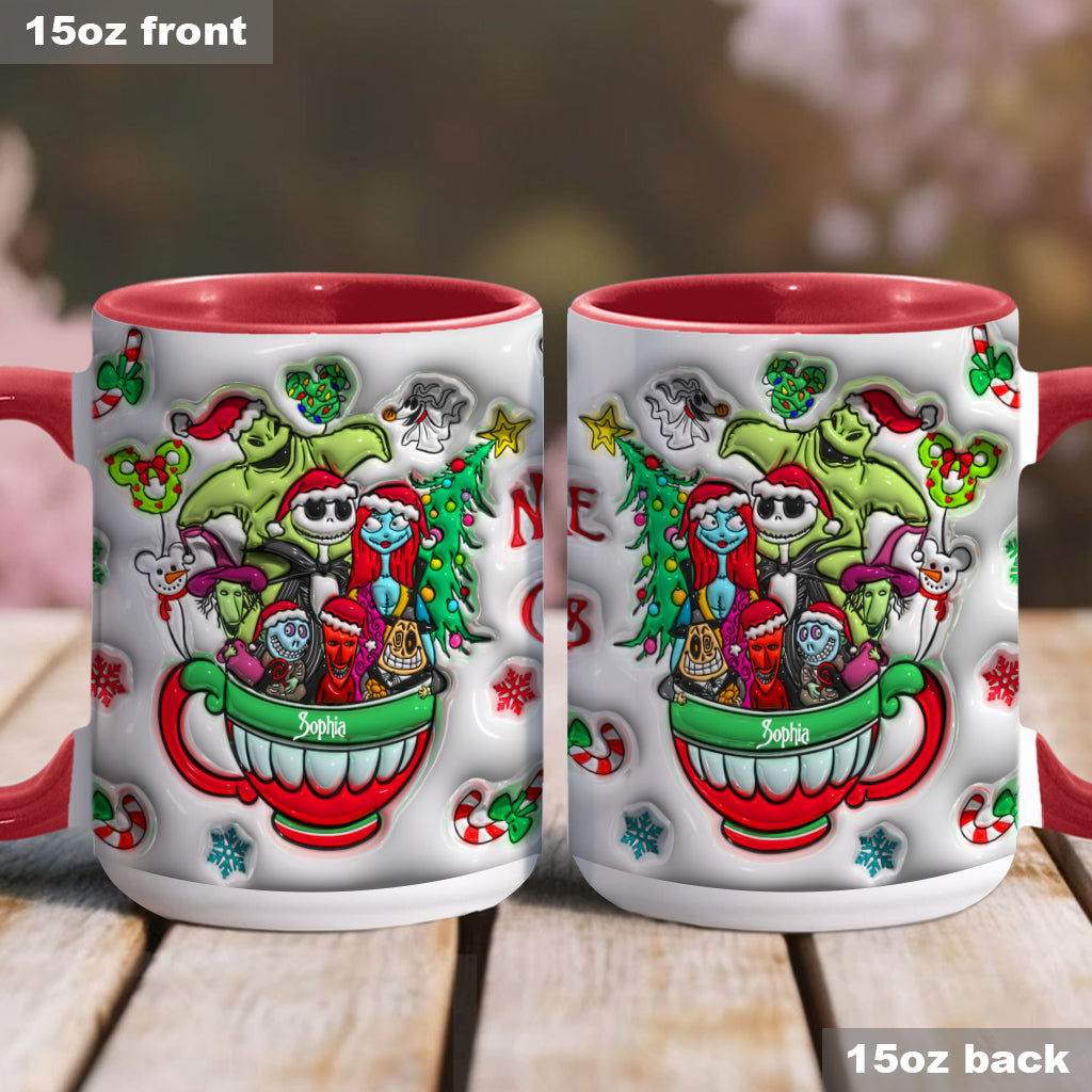 Personalized Merry Grinchmas Accent Mug with Custom Name for Holiday Gifts