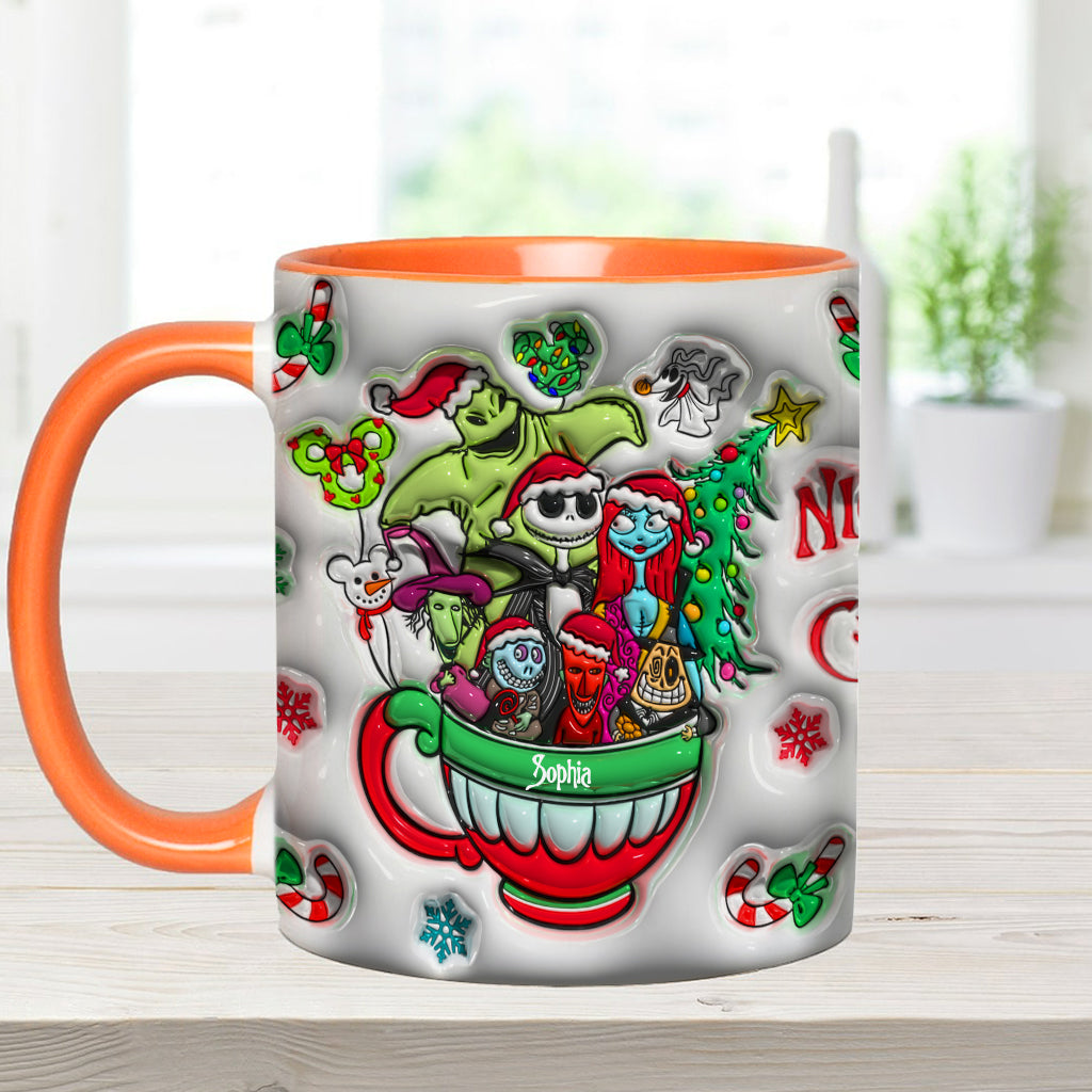 Personalized Merry Grinchmas Accent Mug with Custom Name for Holiday Gifts