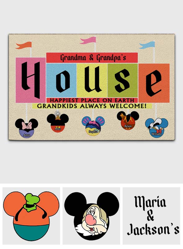 Personalized Doormat for Grandparents Custom Name Welcome Gift