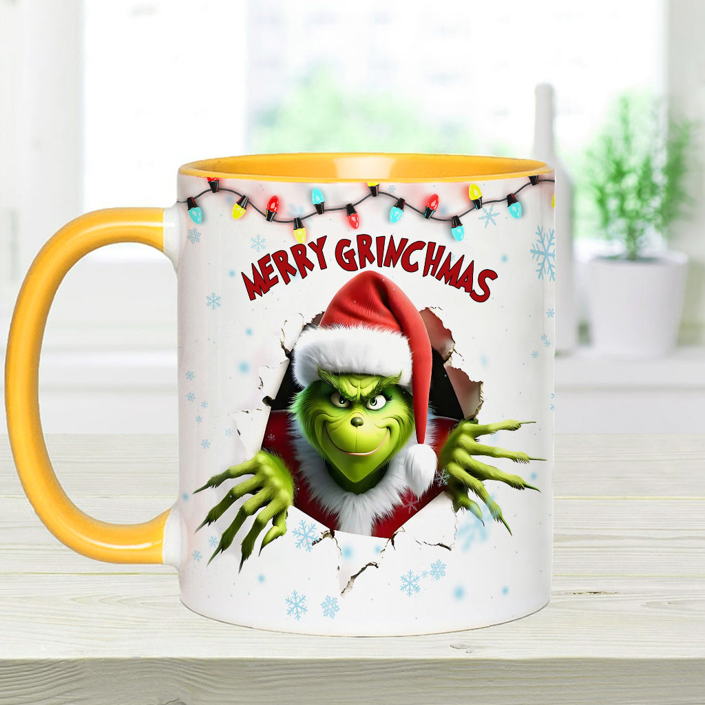 Personalized Merry Grinchmas Accent Mug Custom Name Gift