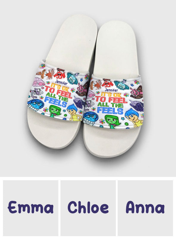 Personalized Slide Sandals Custom Name Gift for Mom Birthday
