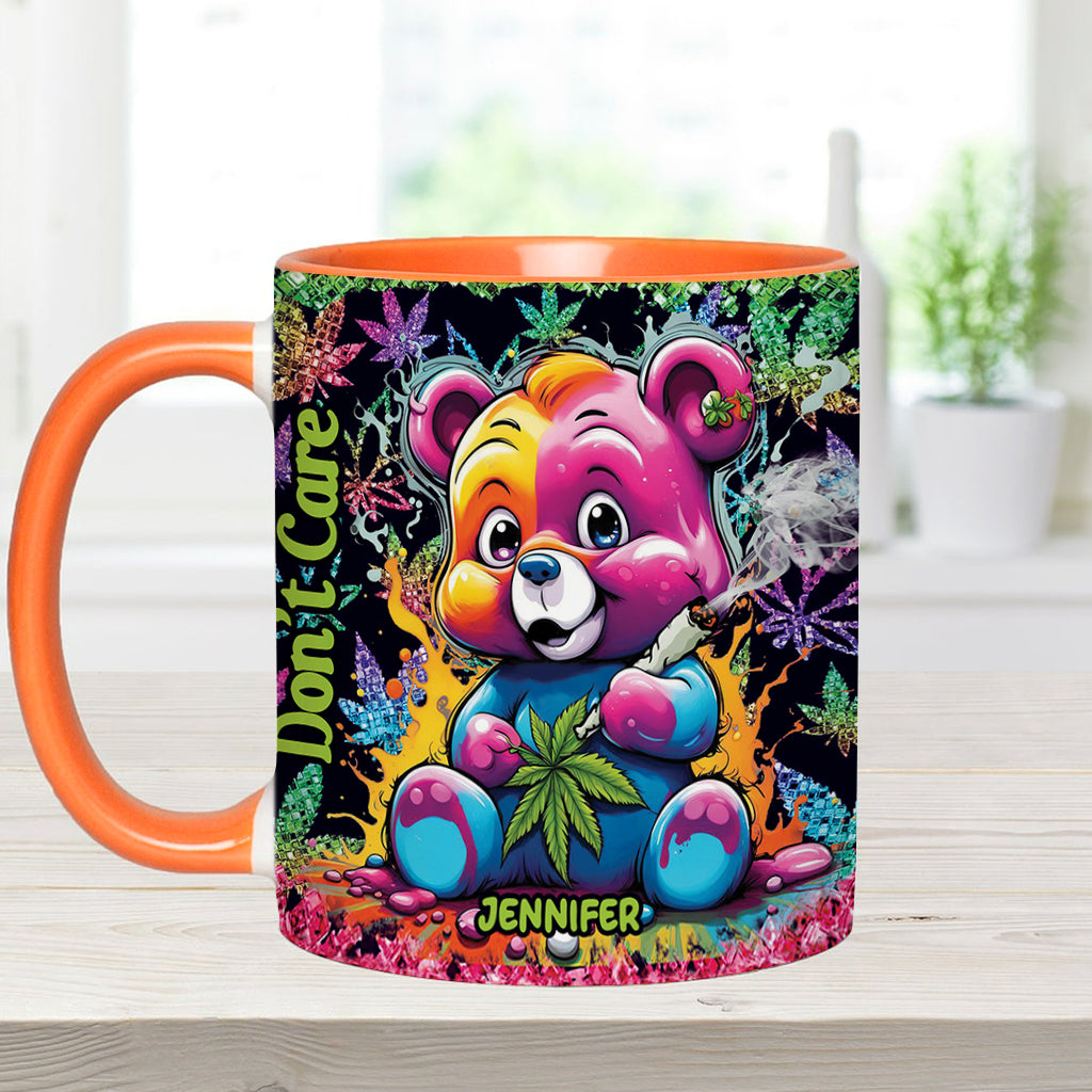Personalized Don't Care Bear Weed Accent Mug Custom Name Gift