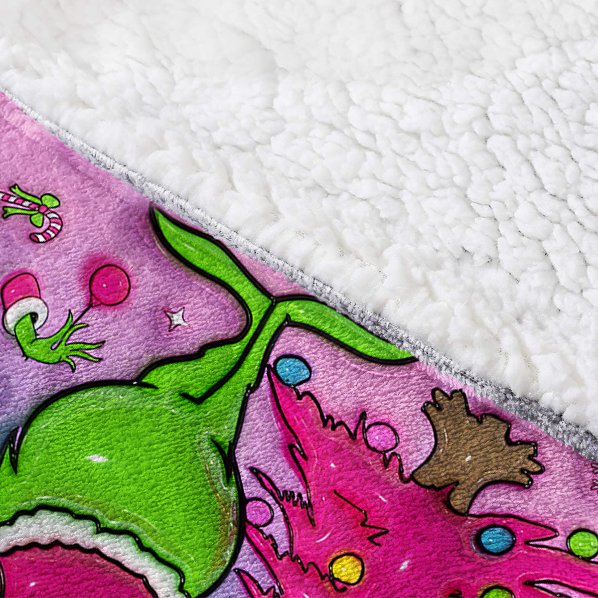 Personalized Grinch Christmas Blanket Hoodie Gift for Kids
