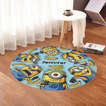 Load image into Gallery viewer, Personalized Minion Round Rug Custom Name Gift for Kids
