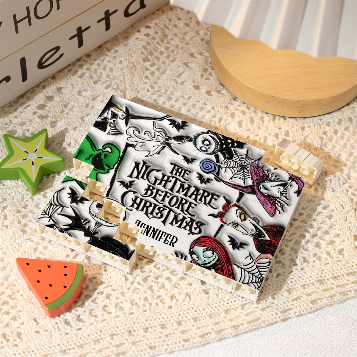 Personalized Nightmare Before Christmas Building Brick Blocks for Kids