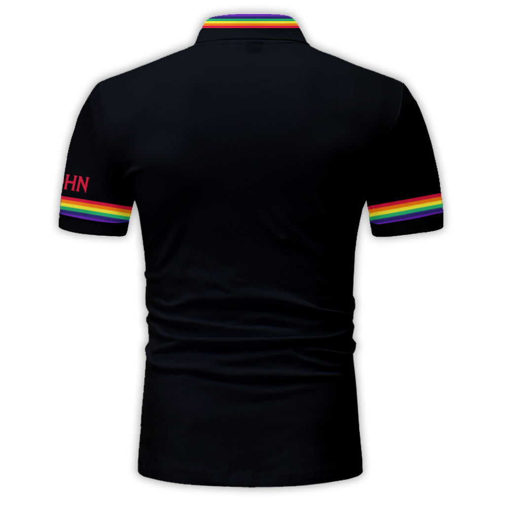 Personalized LGBT Pride Polo Shirt Custom Name Gift
