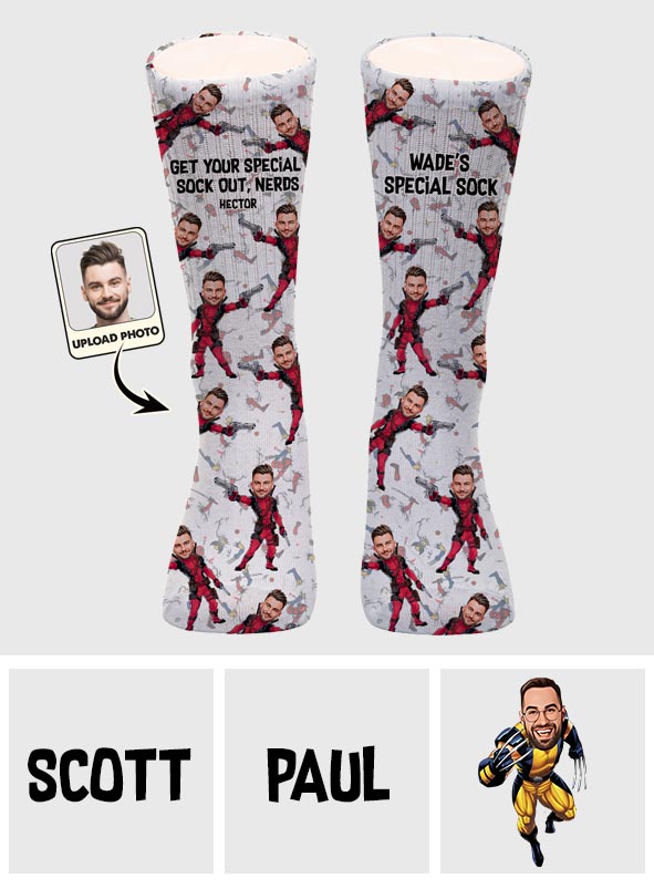 Personalized Funny Socks Custom Face Gift for Nerds