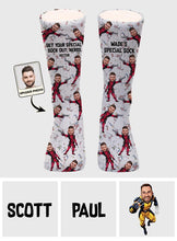 Load image into Gallery viewer, Personalized Funny Socks Custom Face Gift for Nerds
