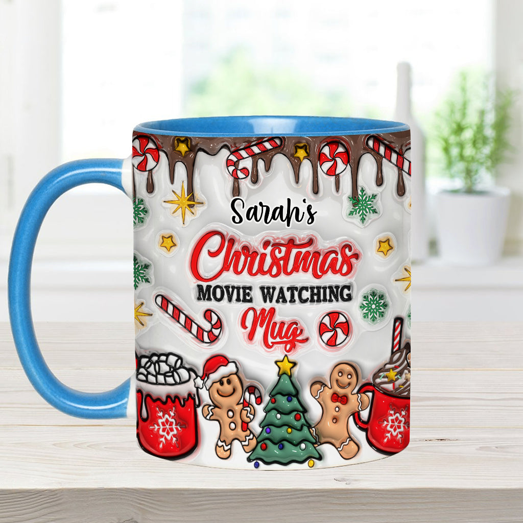 Personalized Christmas Movie Watching Mug Custom Name Gift