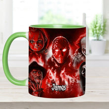 Load image into Gallery viewer, Personalized Horror Movie Accent Mug Custom Name Gift for Fans
