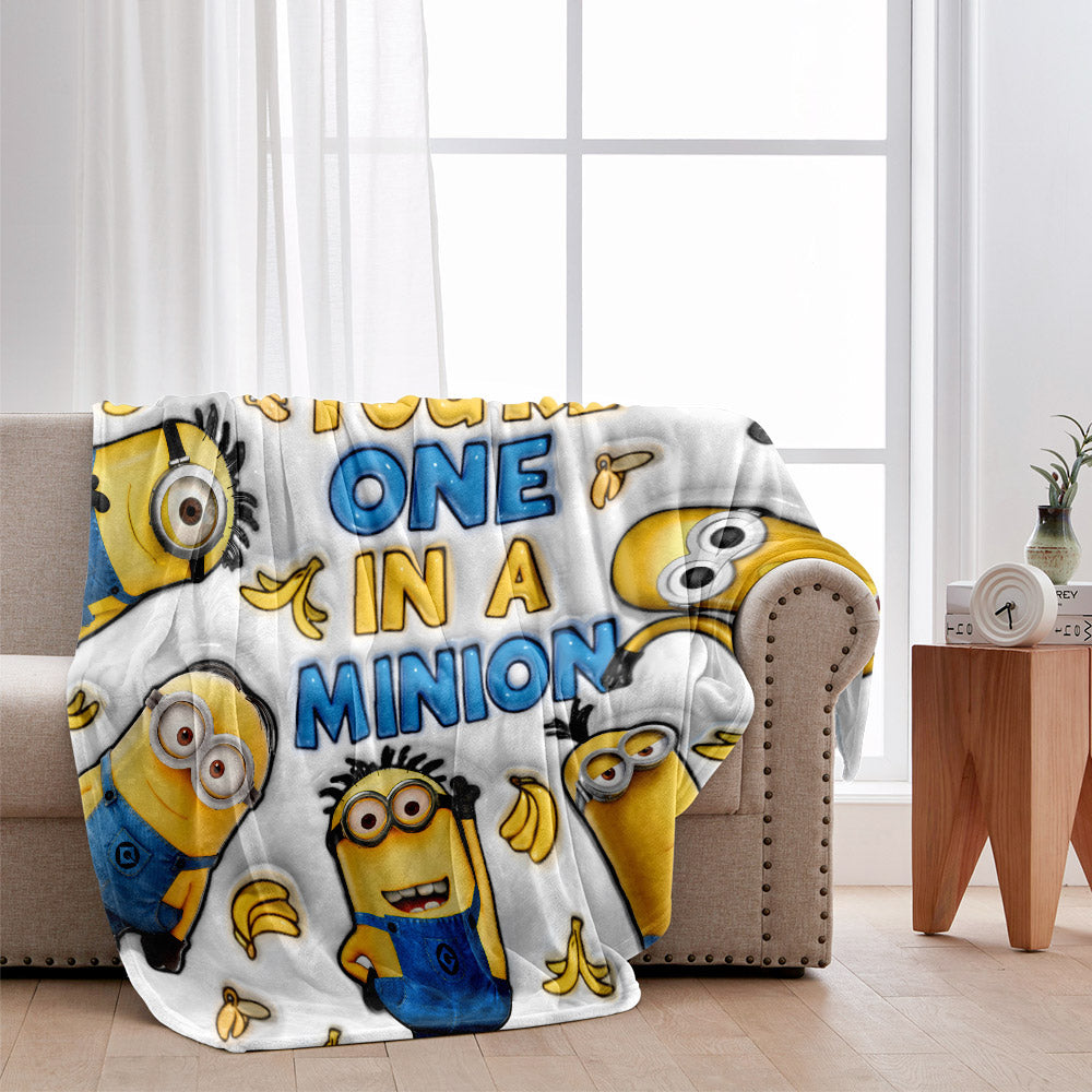 Personalized Minion Blanket Custom Name Gift for Kids