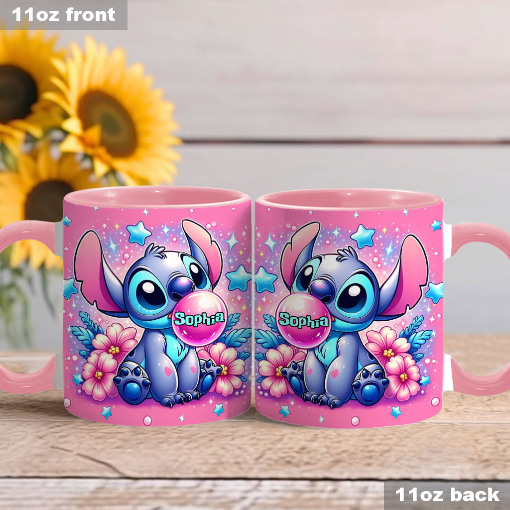 Personalized Pink Accent Mug Custom Name Gift for Birthday