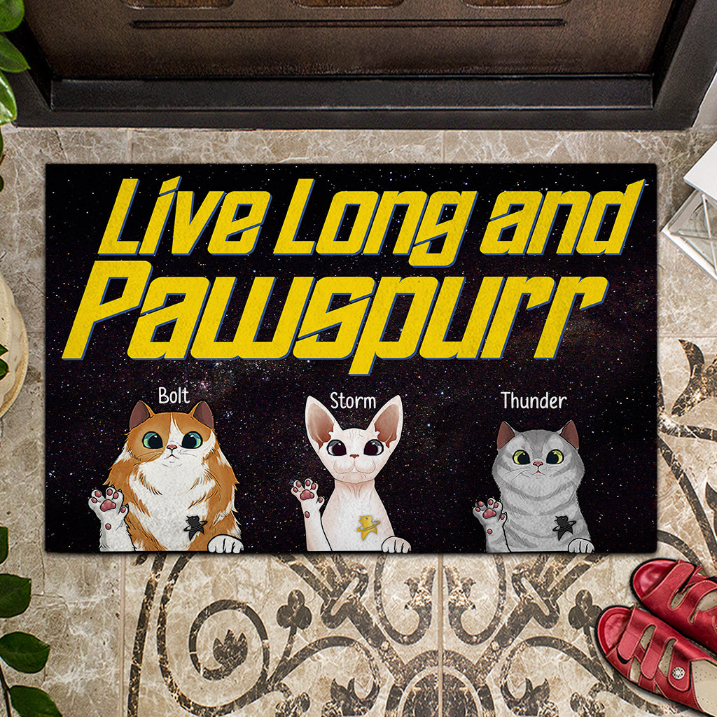 Personalized Star Trek Cat Doormat Custom Name Gift for Pet Lovers