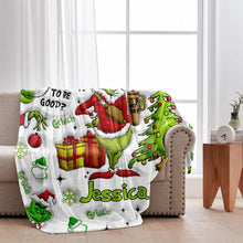 Load image into Gallery viewer, Personalized Grinchmas Blanket Soft Flannel Gift for Christmas
