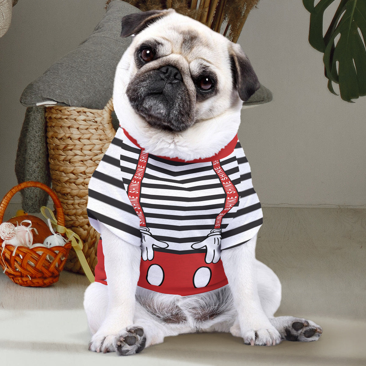 Personalized Halloween Pet Shirt with Mouse Ears Costume for Dogs
