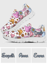 Load image into Gallery viewer, Personalized Floral Mouse Sneakers Custom Name Gift for Mom
